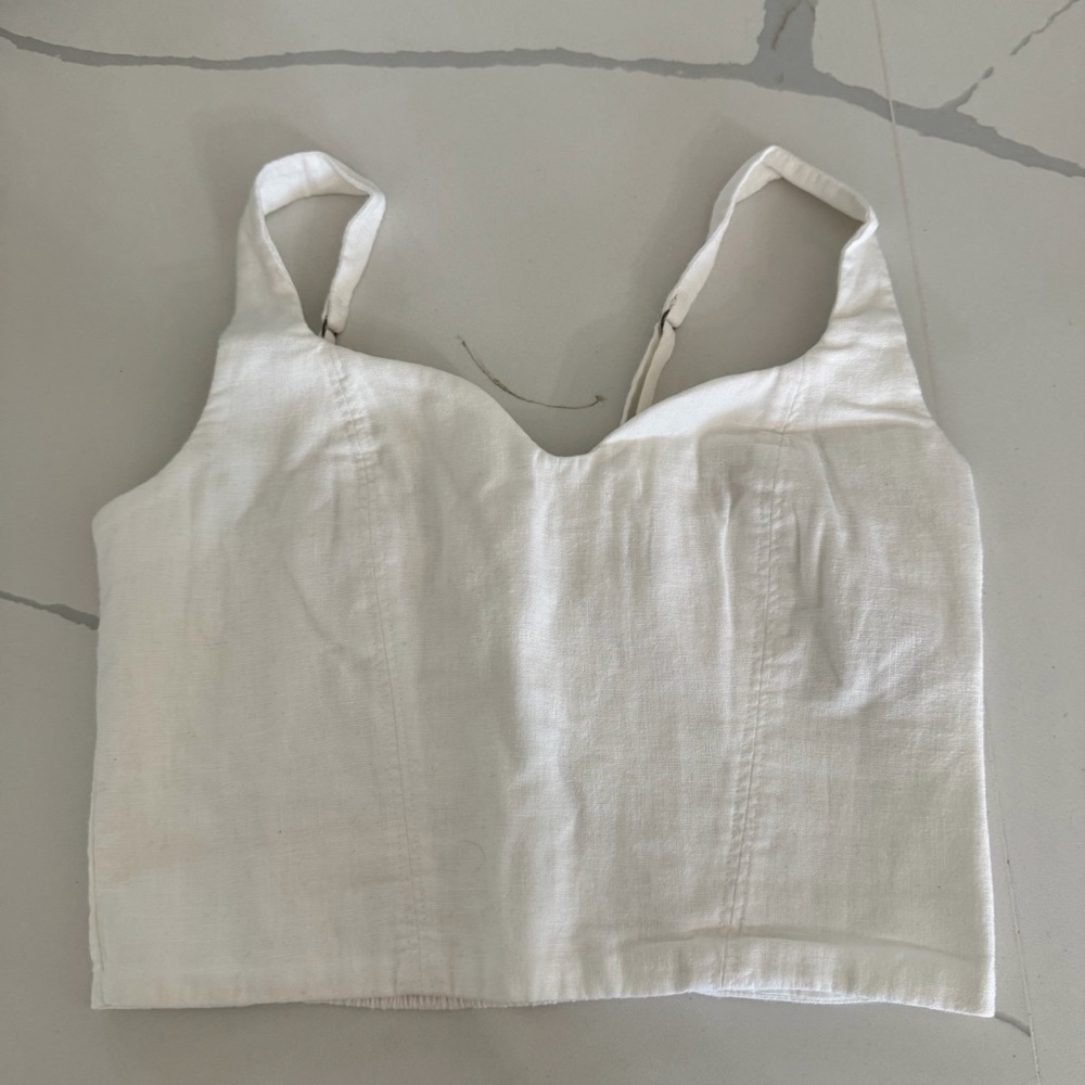 Linen Cropped Top - Abercrombie